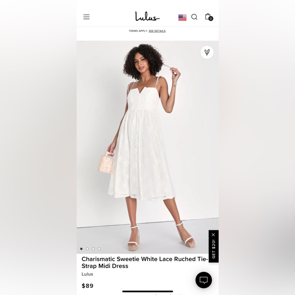 Lulu’s Charismatic Sweetie White Lace Dress - L NWT